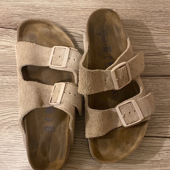 Birkenstock Arizona Soft Footbed Suede Cream Latte, 6 (37) - Picture 3 of 4